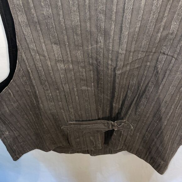 WAH Maker Men’s Western Vest Size 2XL Brown Striped Cowboy Rodeo Outdoors - Picture 12 of 12